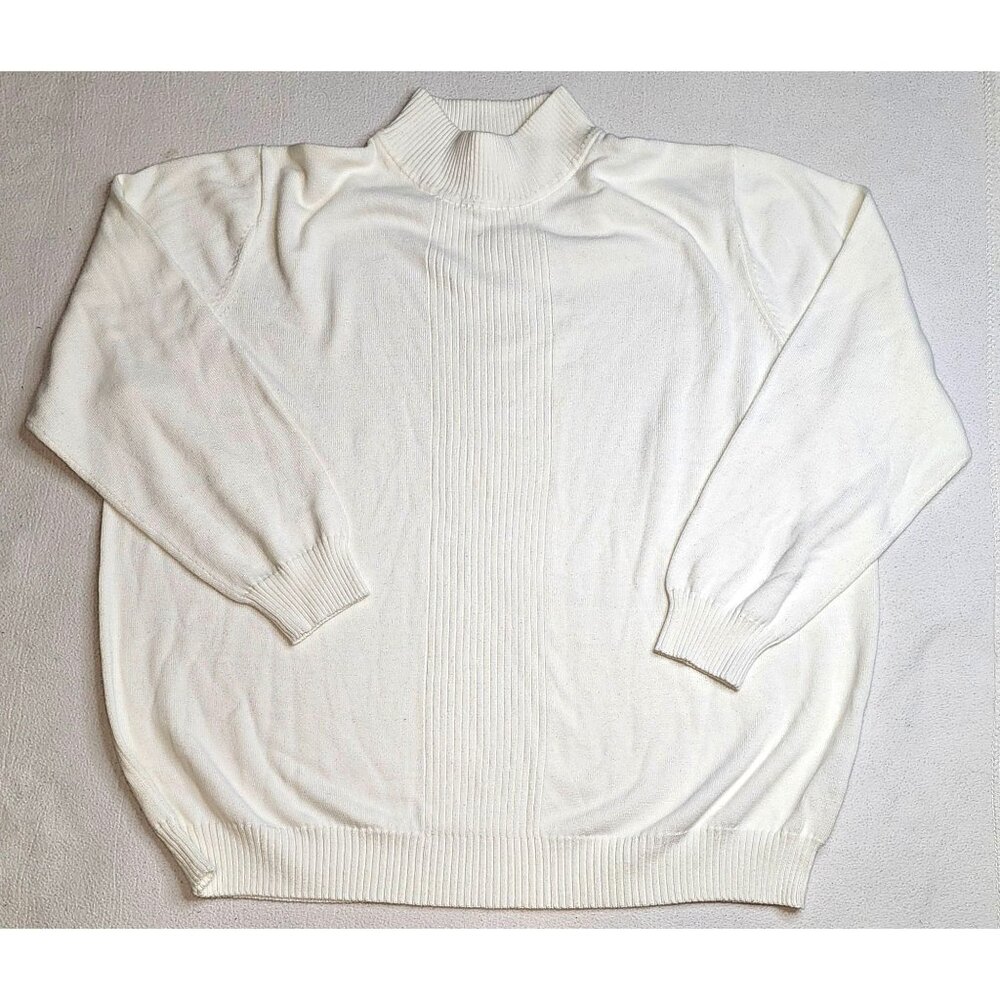 Dressbarn Woman Ivory Long Sleeve Turtleneck Sweater 18/20 Acrylic & Cotton Blen